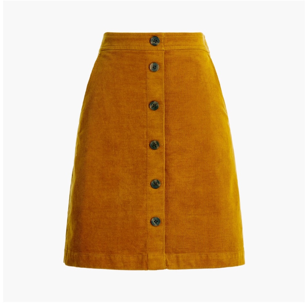 J Crew BA838 Size 20 Beautiful Chic Corduroy Button-Front Skirt - Camel